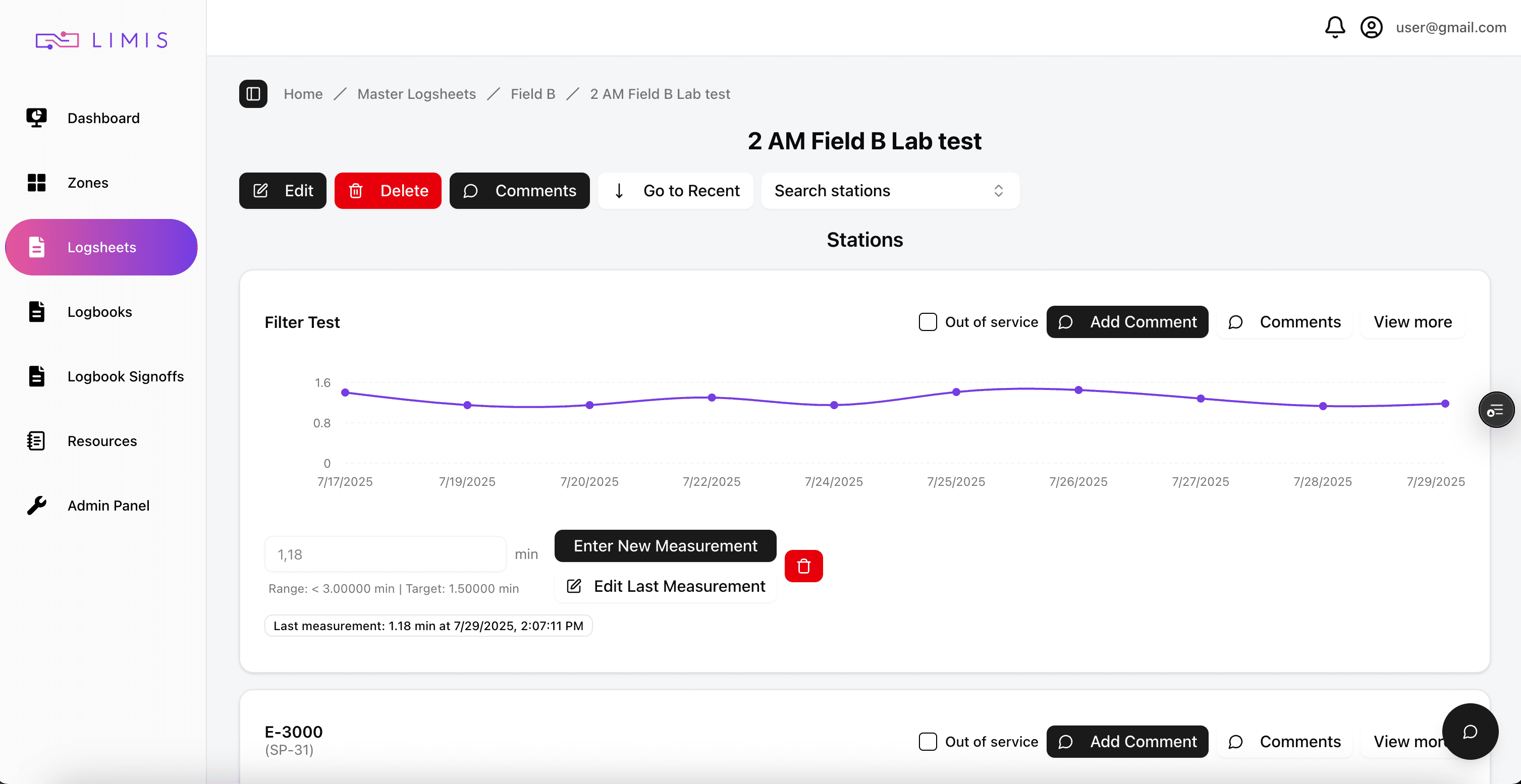LIMIS Logsheet Dashboard