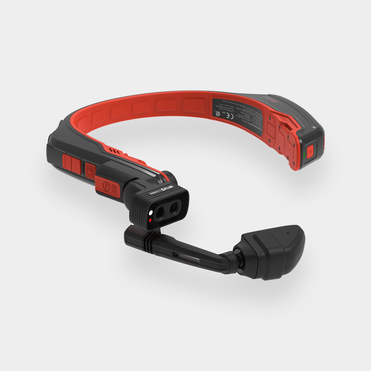 RealWear Navigator Z1 with its red band and thermal camera.